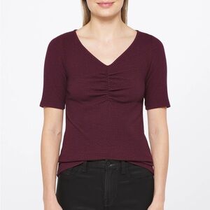 41 Hawthorn Ellie Shirred Textured Jacquard Knit Top